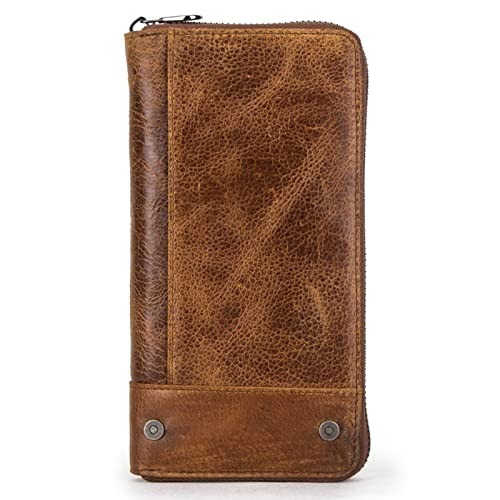 BXGGXBYSW Retro-Ledergeldbörse, lange Herren-Clutch, RFID-blockierender Kreditkartenhalter, große Kapazität, Geldscheinclip, Reichtum Tasche (Farbe: C), B von BXGGXBYSW