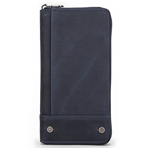 BXGGXBYSW Retro-Ledergeldbörse, lange Herren-Clutch, RFID-blockierender Kreditkartenhalter, große Kapazität, Geldscheinclip, Reichtum Tasche (Farbe: C), C von BXGGXBYSW