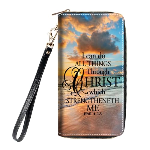 BXIKEOPIU Geldbörse Damen Große Kapazität Tragbar PU Leder Reißverschluss Geldbörse für Smart Phone/Karte/Münze/Bargeld Multifunktionale Clutch Brieftasche mit abnehmbarem Handgelenkriemen, Fuchs, von BXIKEOPIU