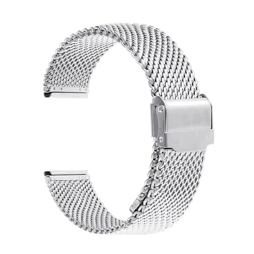 BXSUKEYOU 1,0 mm Milanesen Maschengurt 18mm 20 mm 22 mm 24mm Uhrenband 3 mm dicker Edelstahl Armband Universal Faltschnalle Armband Uhrenbandbänder von BXSUKEYOU