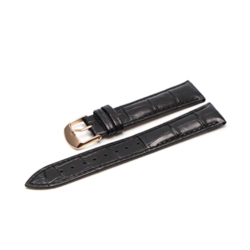 BXSUKEYOU 12 14 16 18 19 20 21 22 24 -mm Leder Band Luxus Uhrenbandgürtelhandschuhe Ladies Band Red Black White Watch Armband (Farbe: Pink RG, Größe: 22 mm) von BXSUKEYOU