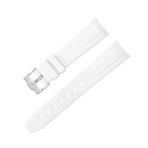 BXSUKEYOU 20mm 21mm Gummi-Uhr-Gurt fit für Rolex fit für Deepsea Fit für Omega Watch at150 Seamaster 007 Bogen gebogene End-Männer Frauen Uhren-Uhr-Uhrengurt (Farbe: Royal-Rosegold, Größe: 20 mm) von BXSUKEYOU