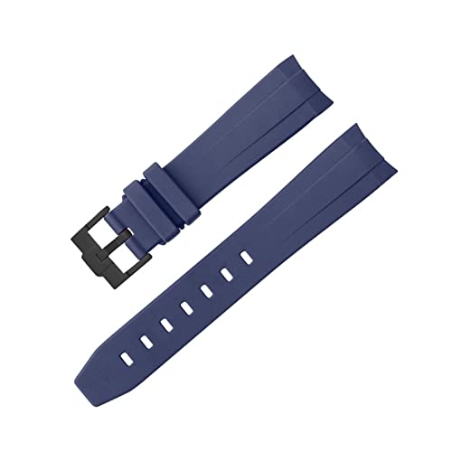 BXSUKEYOU 20mm 21mm Gummi-Uhr-Gurt fit für Rolex fit für Deepsea Fit für Omega Watch at150 Seamaster 007 Bogen gebogene End-Männer Frauen Uhren-Uhr-Uhrengurt (Farbe: Royal-Rosegold, Größe: 20 mm) von BXSUKEYOU