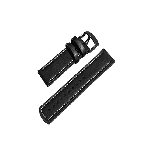 BXSUKEYOU 24 mm echter Stich Leder -Uhren Band Sport schwarzer brauner Uhrengurt (Farbe: Braun, Größe: 24 mm) von BXSUKEYOU