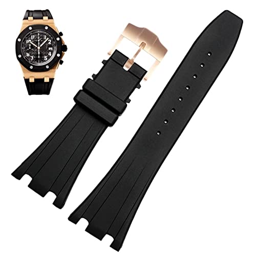 BXSUKEYOU 28mm schwarzes weiches Silikon Gummi -Uhr -Gurtarmband Armband für AP Royal Oak Watchbandgürtel 40 mm 42 mm von BXSUKEYOU