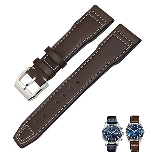 BXSUKEYOU Echtes Leder Uhrengurt 20mm 21 mm 19mm 22mm Cowhide Watchbänder für IWC Mark Big Pilot Spitfire Portofino Uhrzubehör von BXSUKEYOU