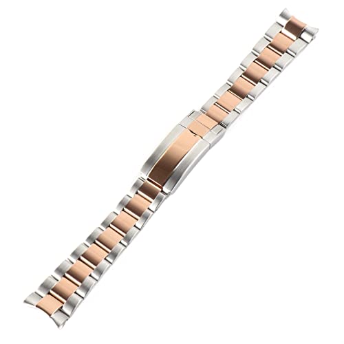 BXSUKEYOU Edelstahl -Uhrband für -Gurt -Unterhülle Cinghia Matt gebürstete Armband Sangle Gurt Uhrzubehör Teile Correa Glide Lock 20mm von BXSUKEYOU