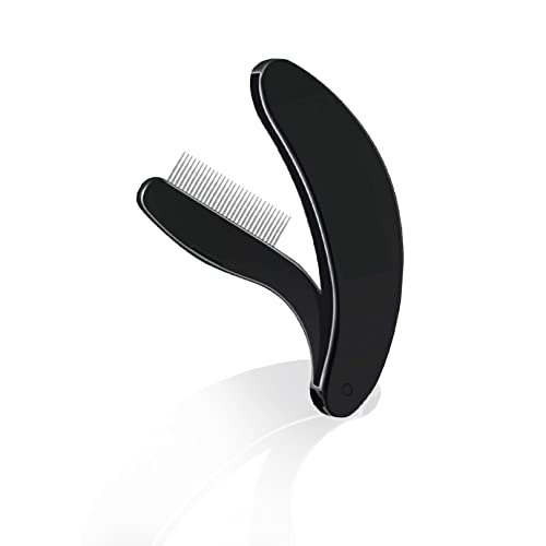 1 x faltbarer Wimpernkamm, langlebiger Edelstahl-Wimpern-Trenner, Zähne, Augenbrauenkamm, faltbare Wimpernbürste, Augenbrauen-Mascara-Applikator, Faltbürste, Pflegebürste für Make-up-Zubehör von BXVXWKJXKR