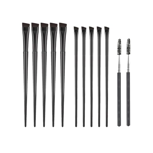 10pcs Wimpern & Augenbrauen Pinsel Set - Ultra Dünn Abgewinkelt Eyeliner & Lidschatten Pinsel, Flacher Tönungspinsel für Wimpernverlängerung & Lifting Augenbrauen von BXVXWKJXKR