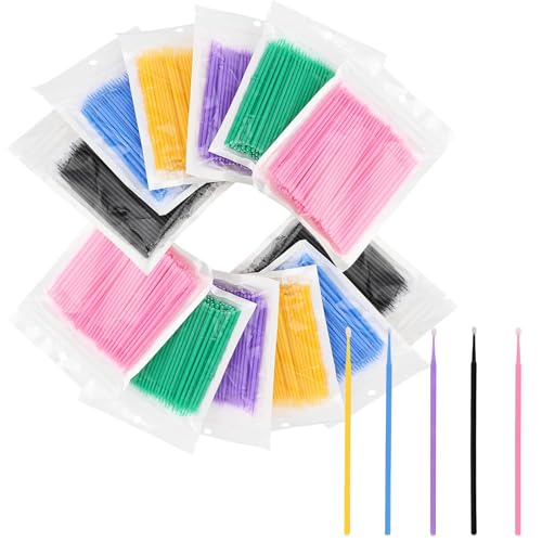 1200 Stück Applikator, 6 Farben Make-up Applikator Mascara Zauberstäbe Pinsel für Wimpern Extensions von BXVXWKJXKR