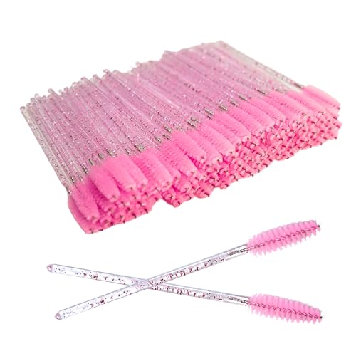 150pcs Augenbraue Premium Wimpern Mascara Zauberstäbe Wimpern Augenbrauen Kosmetik Make-up Werkzeuge (Crystal Pink) Perfekt für die Pflege unterwegs von BXVXWKJXKR