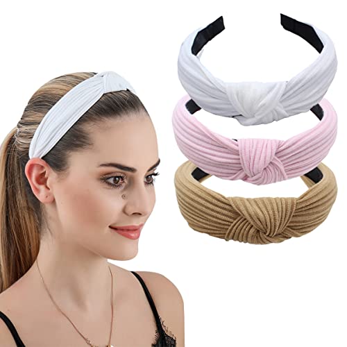 1806 Stirnband, Stoff-Haarbänder, Haarschmuck, elastische Stirnbänder, niedlich, Outdoor, Damen, modische Stirnbänder (Ya Pink, Grün, Violett), 3 Stück von BXVXWKJXKR