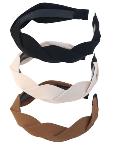 1806 Stirnband, Stoff-Haarbänder, Haarschmuck, elastische Stirnbänder, niedlich, Outdoor, Damen, modische Stirnbänder (Ya Pink, Grün, Violett), 3 Stück von BXVXWKJXKR