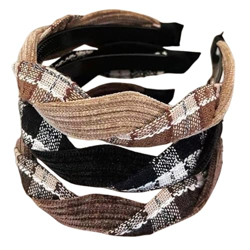 1806 Stirnband, Stoff-Haarbänder, Haarschmuck, elastische Stirnbänder, niedlich, Outdoor, Damen, modische Stirnbänder (Ya Pink, Grün, Violett), 3 Stück von BXVXWKJXKR