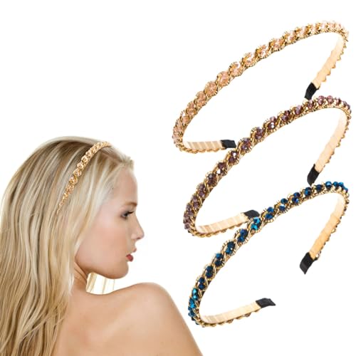 1806 Stirnband, Stoff-Haarbänder, Haarschmuck, elastische Stirnbänder, niedlich, Outdoor, Damen, modische Stirnbänder (Ya Pink, Grün, Violett), 3 Stück von BXVXWKJXKR