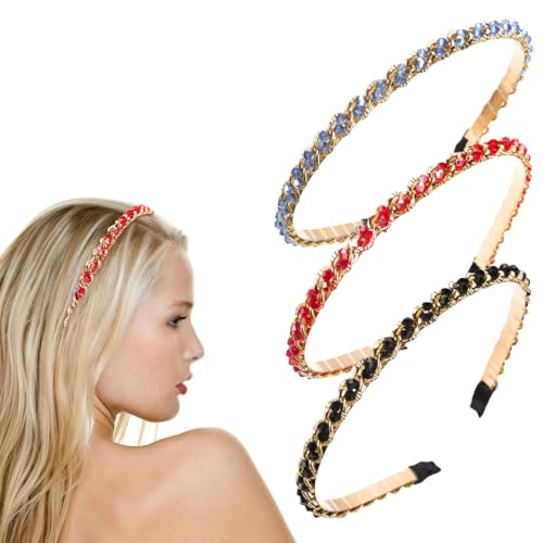 1806 Stirnband, Stoff-Haarbänder, Haarschmuck, elastische Stirnbänder, niedlich, Outdoor, Damen, modische Stirnbänder (Ya Pink, Grün, Violett), 3 Stück von BXVXWKJXKR