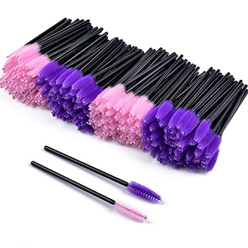200 Stück Mascara-Stäbe, Wimpern-, Wimpern-, Augenbrauenpinsel, Make-up-Set (Rosa, Violett) von BXVXWKJXKR