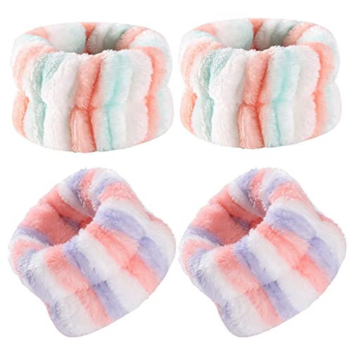 3-teiliges graues Spa-Stirnband-Set, weiches Make-up-Stirnband, elastisches Hautpflege-Stirnband, Yoga, Sport, Dusche, Gesicht, flauschiges Stirnband, Handgelenk-Waschband, Make-up-Haarband für von BXVXWKJXKR