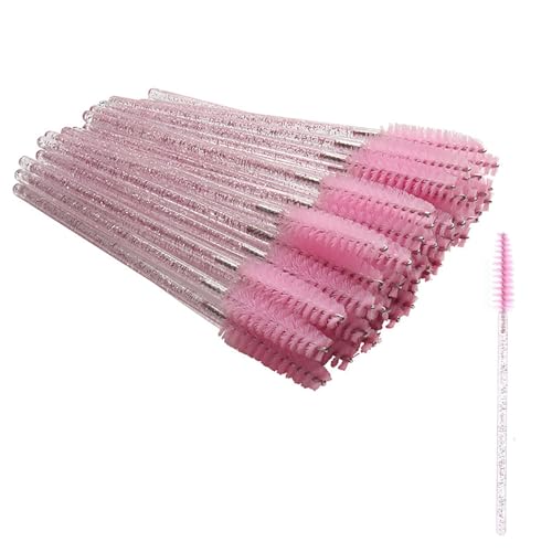 50 Stück Wimpern-, Mascara-Stäbe, Wimpern-, Augenbrauen-, Augenbrauen-, Rizinusöl-Pinsel, Make-up-Werkzeug (Kristallschwarz) von BXVXWKJXKR