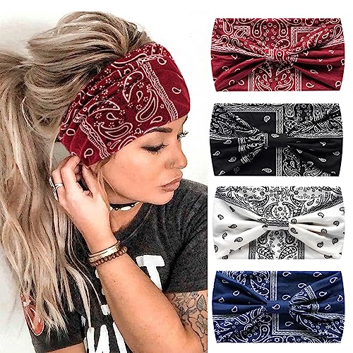 6 Stück Stirnbänder für Damenhaar, britisches Kopftuch, breit, weich, Damen-Stirnband, modische Bandanas, Knoten, Haarbänder für Erwachsene, elastisch, Sport, Laufen, Yoga, Kopfwickel (P6WColorBlue) 6 Stück Stirnbänder für Damenhaar, britisches Kopftuch, breit, weich, Damen-Stirnband, modische Bandanas, Knoten, Haarbänder für Erwachsene, elastisch, Sport, Laufen, Yoga, Kopfwickel (P6WColorBlue) von BXVXWKJXKR