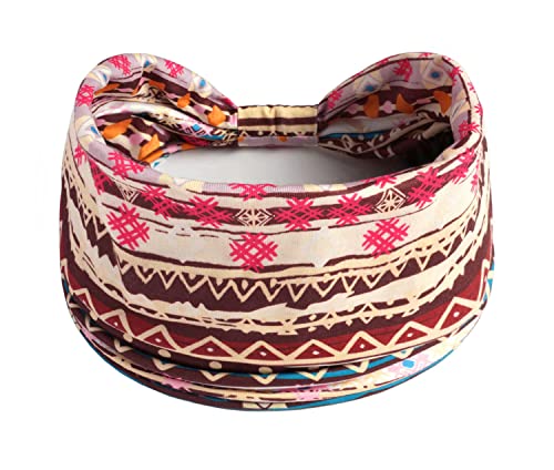 Elastische böhmische Bandana-Stirnband aus Baumwolle, elastisch, breit, Workout-Stirnband für Damen, Sport, Yoga, Haarbänder, Haarschmuck für Frauen - 12 von BXVXWKJXKR