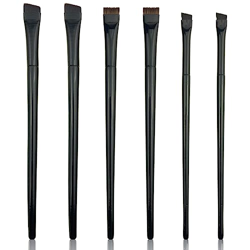 Eyeliner-Pinsel-Set, abgewinkelt, flache Wimpernpinsel, Make-up-Tools für Wimpern, Augenbrauen, Lidschatten, Kosmetik, 6 Stück von BXVXWKJXKR