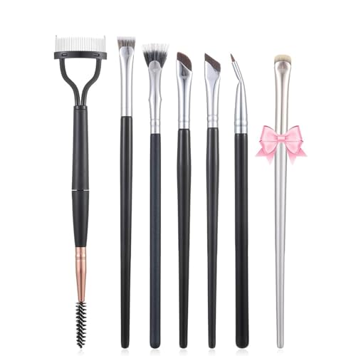 Fächerförmiger Wimpernpinsel, Augenbrauenkamm-Werkzeug-Set, Mascara-Trenner, Applikator, abgewinkelter Eyeliner-Pinsel, faltbarer Doppelkopf, Augenbraue für Frauen, Make-up, 7-teilig Fächerförmiger Wimpernpinsel, Augenbrauenkamm-Werkzeug-Set, Mascara-Trenner, Applikator, abgewinkelter Eyeliner-Pinsel, faltbarer Doppelkopf, Augenbraue für Frauen, Make-up, 7-teilig von BXVXWKJXKR