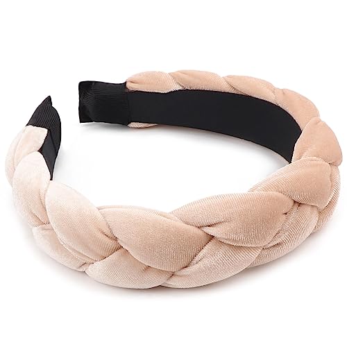 Geflochtenes Samt-Stirnband für Damen, Haarreifen, elastische Haarbänder, modische Stirnbänder für Damen von BXVXWKJXKR