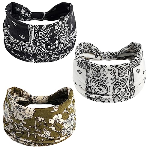Haarschmuck für Mädchen, 3 Stück, Vintage-Stil, Blumen-Haarbänder, bedrucktes Kopftuch, elastisches Stirnband, Bandana, Haarbänder, 12907 Haarschmuck für Mädchen, 3 Stück, Vintage-Stil, Blumen-Haarbänder, bedrucktes Kopftuch, elastisches Stirnband, Bandana, Haarbänder, 12907 von BXVXWKJXKR