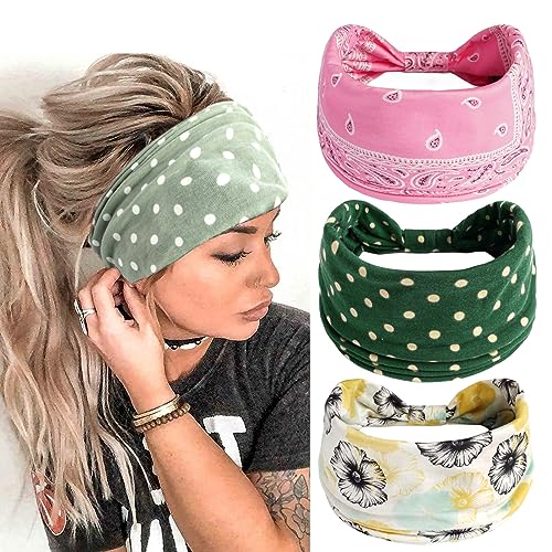 Haarschmuck für Mädchen, 3 Stück, Vintage-Stil, Blumen-Haarbänder, bedrucktes Kopftuch, elastisches Stirnband, Bandana, Haarbänder, 12907 Haarschmuck für Mädchen, 3 Stück, Vintage-Stil, Blumen-Haarbänder, bedrucktes Kopftuch, elastisches Stirnband, Bandana, Haarbänder, 12907 von BXVXWKJXKR