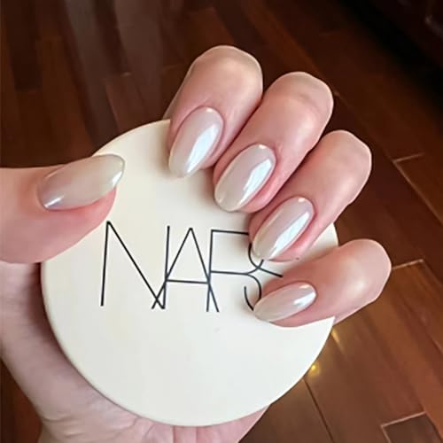 Künstliche Nägel mit Mandel – weiße Perle – ovale kurze künstliche Nägel mit Kleber – 12 Größen French Tip Falsche Nägel – Vollständige Abdeckung Acryl Nägel mit Design elegant für Frauen Mädchen Weiß von BXVXWKJXKR