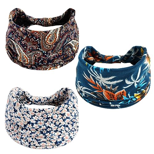 Stirnbänder für Mädchen, modischer Blumendruck, weiche Haarbänder für Damen, elastisch, rosa, für Erwachsene, Frauen, Übung, Yoga, Haarschmuck – 07 von BXVXWKJXKR