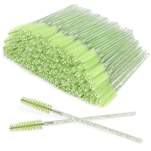 Wimpern, 100 Stück Augenbrauen Rizinusöl Pinsel Mascara Zauberstäbe Kosmetik Make-up Werkzeuge (Kristallrosa) von BXVXWKJXKR