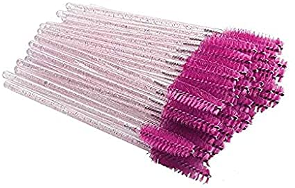 Wimpern-Mascara-Stäbe, Augenbrauen-Applikator/Rizinusöl-Applikator, Kosmetik-Make-up-Pinsel-Werkzeug-Set, Blau/Transparent, Glitzer, 50 Stück von BXVXWKJXKR