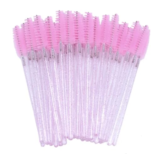 Wimperntusche, 50 Stück, Applikator, Augenbrauenpinsel, Make-up-Set, Augenbrauen-Rizinusöl-Pinsel, Make-up-Werkzeug, Rosa von BXVXWKJXKR
