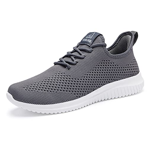 BXYJDJ Herren Laufschuhe Walking Turnschuhe Sneaker Athletic Gym Fitness Sport Schuhe Leicht Freizeit Arbeit Joggen Outdoor Schuh, GRAU, 44 EU von BXYJDJ