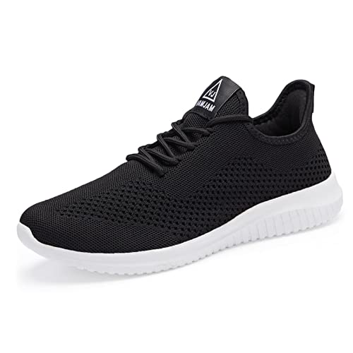 BXYJDJ Herren Laufschuhe Walking Turnschuhe Sneaker Athletic Gym Fitness Sport Schuhe Leicht Freizeit Arbeit Joggen Outdoor Schuh, Schwarz, 44 EU von BXYJDJ