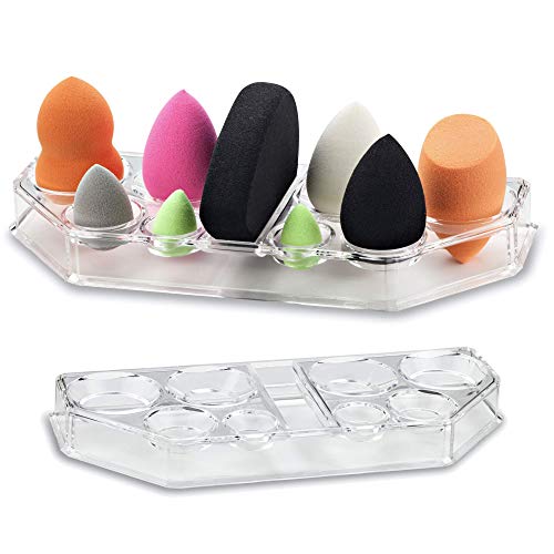 byAlegory Acryl Beauty Sponge Organizer Tray zum Trocknen und Aufbewahren von Schwämmen zum Mischen von Körper und Gesicht Für alle Marken geeignet | 9 Space Blender-Speicher von BY ALEGORY