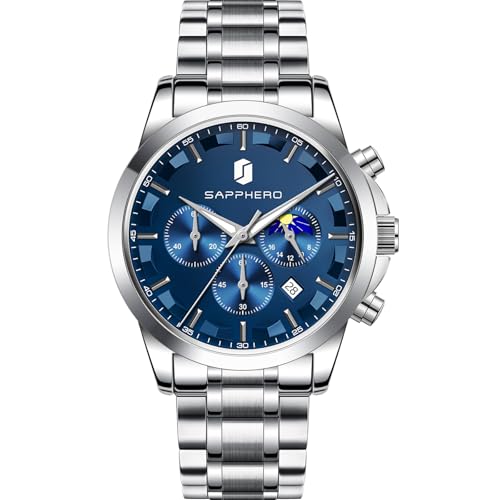 BENYAR Herren Uhren Wasserdicht Armbanduhren Quarz Uhrwerk Analog Edelstahl Uhr Business Datum Chronograph Mode Geschenke für Männer von BY BENYAR