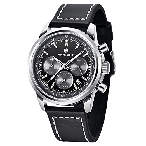 BENYAR AKNIGHT Herrenuhr Braun Leder Strap Chronograph Quarz Uhr Männer Datum Kalender Wasserdicht Armbanduhr Herren Sport mit Leder Armband Elegantes Geschenk von BY BENYAR