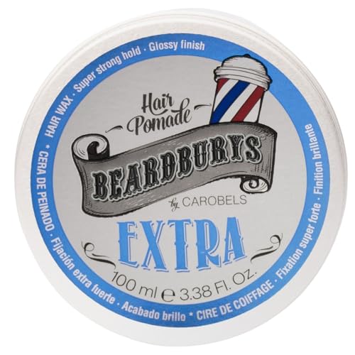 Beardburys Haarwachs Extra für Männer, extremer Halt für Frisuren mit glänzendem Finish, die den ganzen Tag intakt bleiben, 100 ml von BY CAROBELS BEARDBURYS