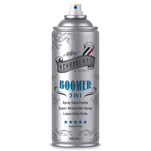 Beardburys HairSpray 2 in 1 Boomer | Professionelles Herren-Haarspray. Mattes Spray mit Extra Starkem Halt für Männer. Ohnne C.F.C. 400 Ml von BY CAROBELS BEARDBURYS