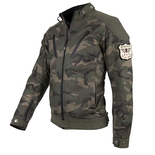 BY CITY - Herren Motorradjacke - Spring II Man Camu - mit abnehmbaren Protektoren an Ellbogen und Schultern, Camouflage, Large von BY CITY
