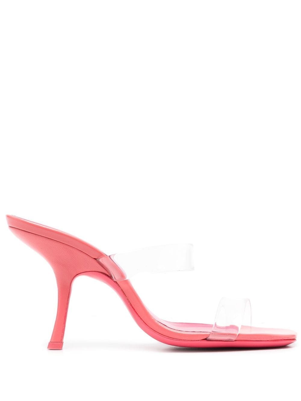 BY FAR Mules mit transparenten Riemen 95mm - Rosa von BY FAR