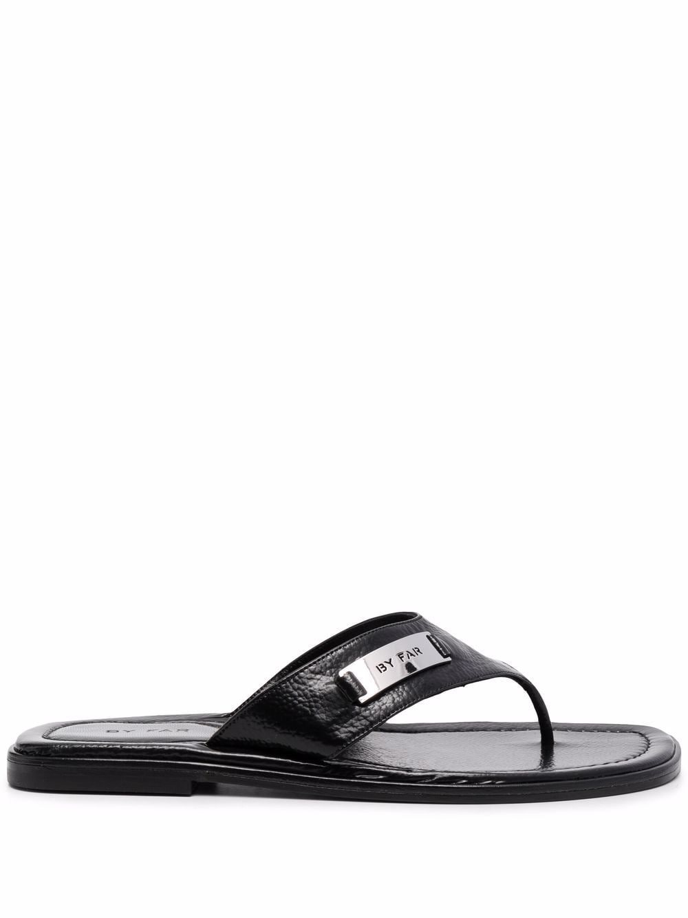 BY FAR Piel Flip-Flops - Schwarz von BY FAR