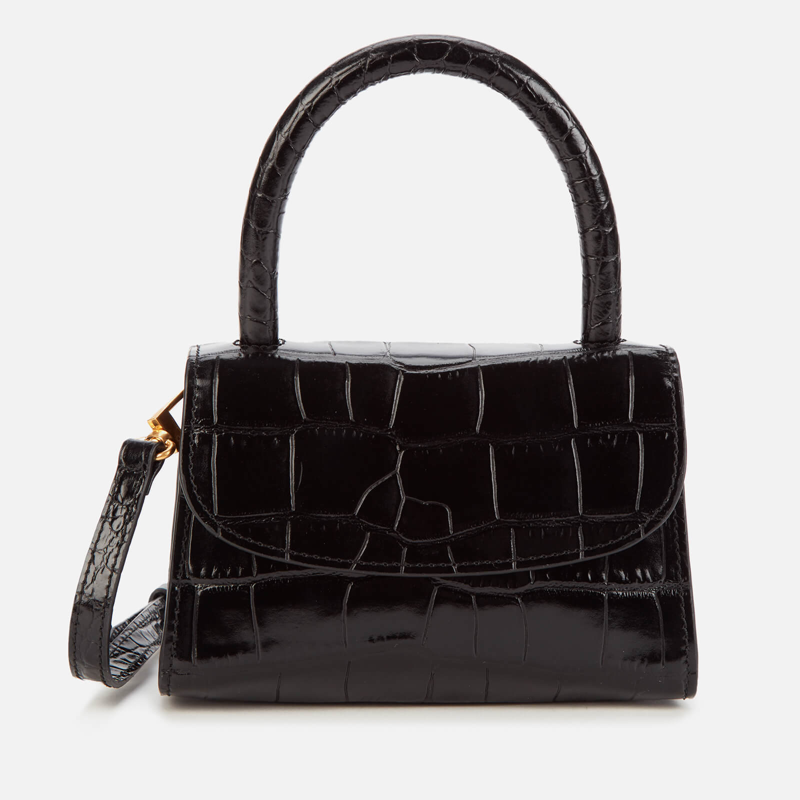 BY FAR Women's Mini Croco Top Handle Bag - Black von BY FAR