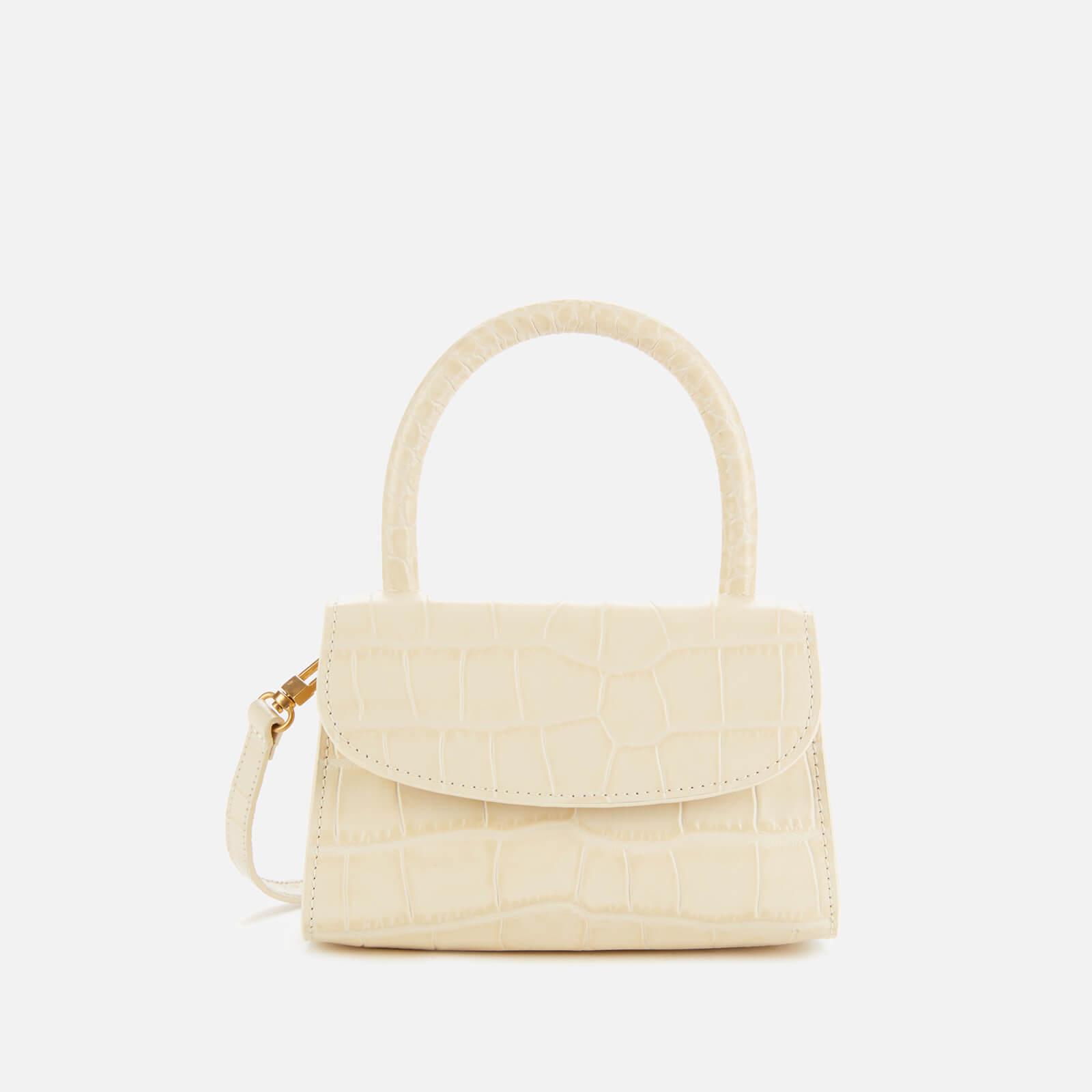 BY FAR Women's Mini Croco Top Handle Bag - Cream von BY FAR