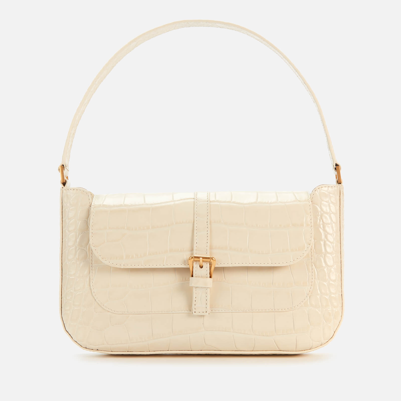 BY FAR Women's Miranda Croco Shoulder Bag - Cream von BY FAR