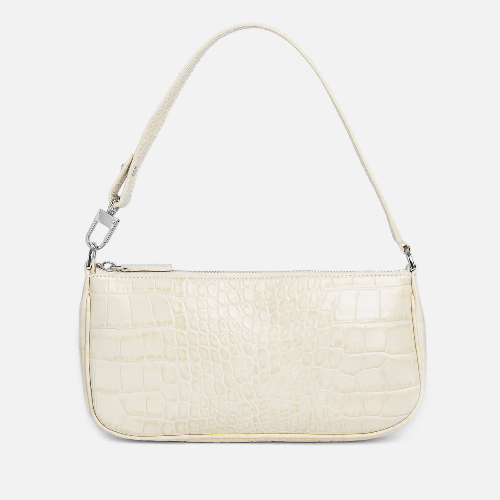 BY FAR Women's Rachel Croco Embossed Leather Bag - Cream von BY FAR