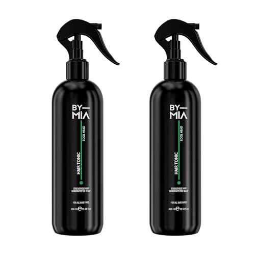 BY MIA Haar-Tonikum für Männer und Frauen, 400 ml (2er-Pack), Kopfhaut-Tonikum, stärkt das Haar, fördert gesundes Haarwachstum, kühl und erfrischend, energetisierende Formel, geeignet für alle von BY MIA